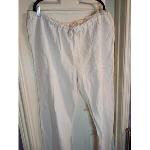 Yasa Gauzy Pants White Wide Leg Drawstring Sz L Beach Resortwear Pool